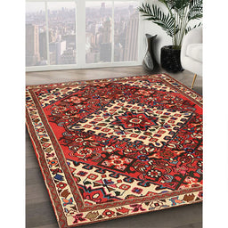 Traditional Red Persian Rug in Family Room, tr2332
