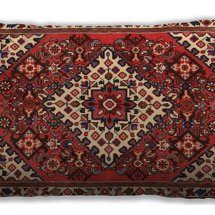 Traditional Classic Rectangular Tomato Red Lumbar Throw Pillow, 13 inch by 19 inch, lbtr2332