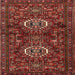 Round Machine Washable Traditional Cranberry Red Rug, wshtr2334