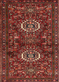 Machine Washable Traditional Cranberry Red Rug, wshtr2334