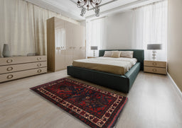 Traditional Bakers Brown Persian Rug in a Bedroom, tr2335