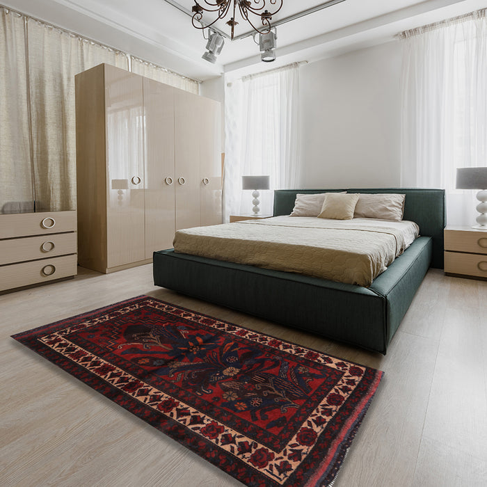 Machine Washable Traditional Bakers Brown Rug in a Bedroom, wshtr2335