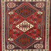 Square Traditional Dark Almond Brown Persian Rug, tr2336
