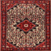 Round Machine Washable Traditional Dark Almond Brown Rug, wshtr2338