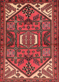 Machine Washable Traditional Rust Pink Rug, wshtr2339