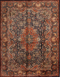 Machine Washable Traditional Vermilion Red Rug, wshtr233