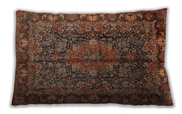 Traditional Classic Rectangular Vermilion Red Lumbar Throw Pillow, 13 inch by 19 inch, lbtr233