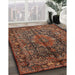 Traditional Red Medallion Rug in Family Room, tr233