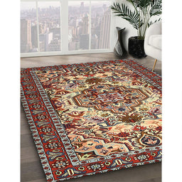 Traditional Light French Beige Brown Persian Rug in Family Room, tr2341
