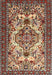 Machine Washable Traditional Light French Beige Brown Rug, wshtr2341