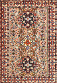 Machine Washable Traditional Saffron Red Rug, wshtr2342