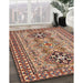 Traditional Saffron Red Persian Rug in Family Room, tr2342