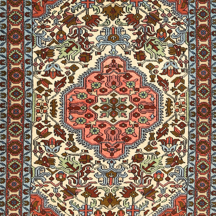 Machine Washable Traditional Light French Beige Brown Rug, wshtr2343