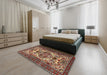 Traditional Saffron Red Persian Rug in a Bedroom, tr2344