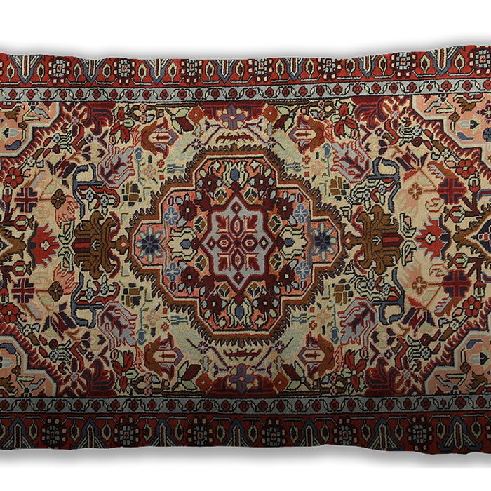 Traditional Classic Rectangular Saffron Red Lumbar Throw Pillow, 13 inch by 19 inch, lbtr2344