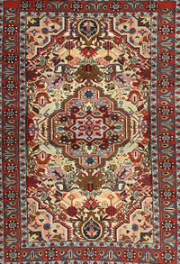 Machine Washable Traditional Saffron Red Rug, wshtr2344