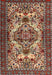 Machine Washable Traditional Saffron Red Rug, wshtr2344