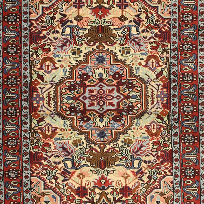 Machine Washable Traditional Saffron Red Rug, wshtr2344