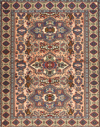 Machine Washable Traditional Red Brown Rug, wshtr2346