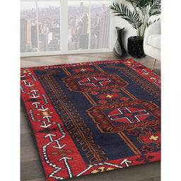 Traditional Red Persian Rug in Family Room, tr2347