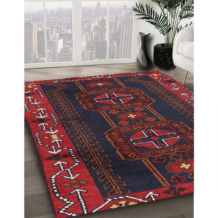 Traditional Red Persian Rug in Family Room, tr2347