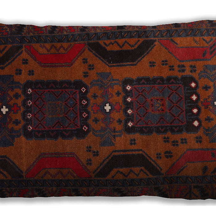 Traditional Classic Rectangular Red Brown Lumbar Throw Pillow, 13 inch by 19 inch, lbtr2348