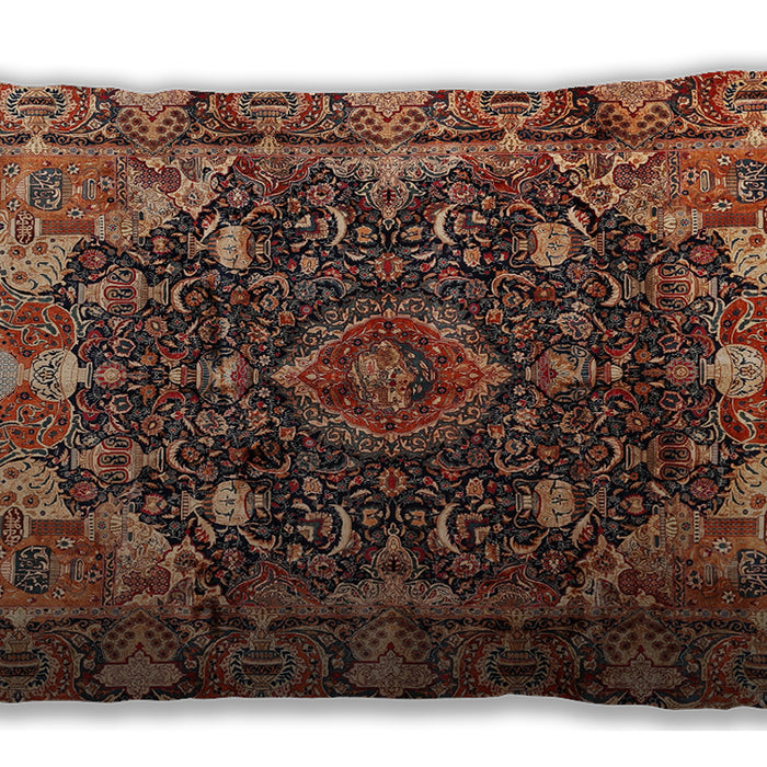 Traditional Classic Rectangular Peru Brown Lumbar Throw Pillow, 13 inch by 19 inch, lbtr234