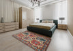 Machine Washable Traditional Saffron Red Rug in a Bedroom, wshtr2350