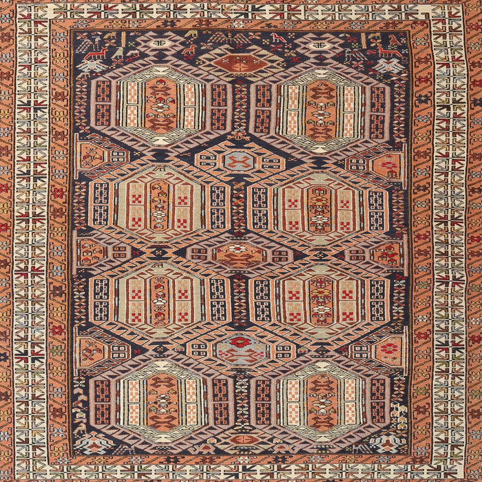 Square Traditional Red Brown Persian Rug, tr2351