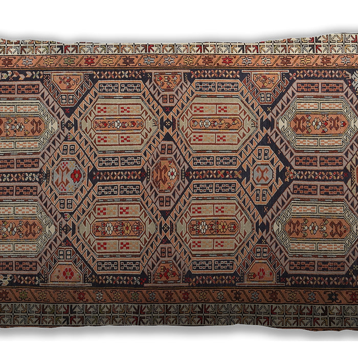 Traditional Classic Rectangular Red Brown Lumbar Throw Pillow, 13 inch by 19 inch, lbtr2351