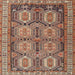 Square Machine Washable Traditional Red Brown Rug in a Living Room, wshtr2351