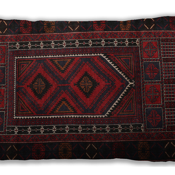 Traditional Classic Rectangular Burgundy Brown Lumbar Throw Pillow, 13 inch by 19 inch, lbtr2352