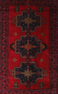 Machine Washable Traditional Tomato Red Rug, wshtr2353