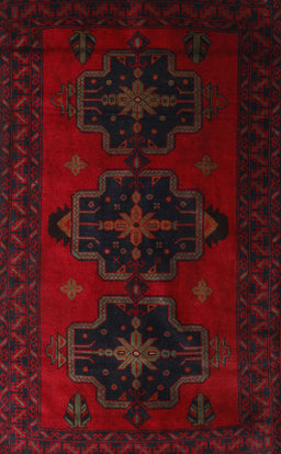 Machine Washable Traditional Tomato Red Rug, wshtr2353