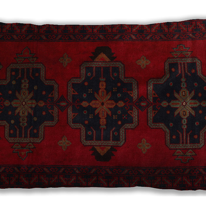 Traditional Classic Rectangular Tomato Red Lumbar Throw Pillow, 13 inch by 19 inch, lbtr2353