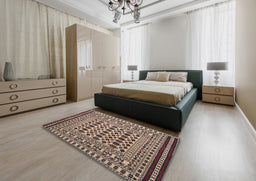 Traditional Bakers Brown Persian Rug in a Bedroom, tr2355