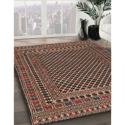 Traditional Red Southwestern Rug in Family Room, tr2356