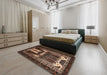 Machine Washable Traditional Night Red Rug in a Bedroom, wshtr2357