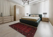 Traditional Charcoal Black Persian Rug in a Bedroom, tr2358