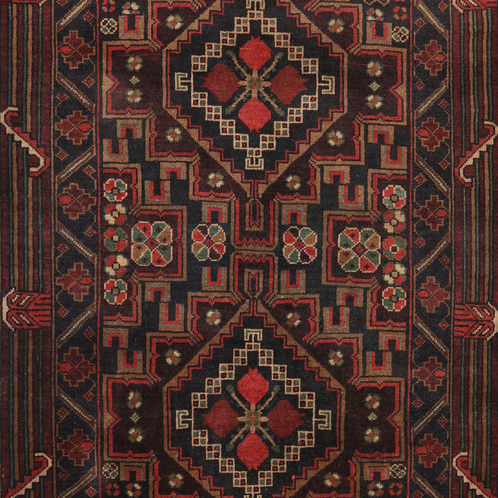 Machine Washable Traditional Dark Brown Rug, wshtr2359