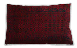 Traditional Classic Rectangular Dark Scarlet Red Lumbar Throw Pillow, 13 inch by 19 inch, lbtr2362