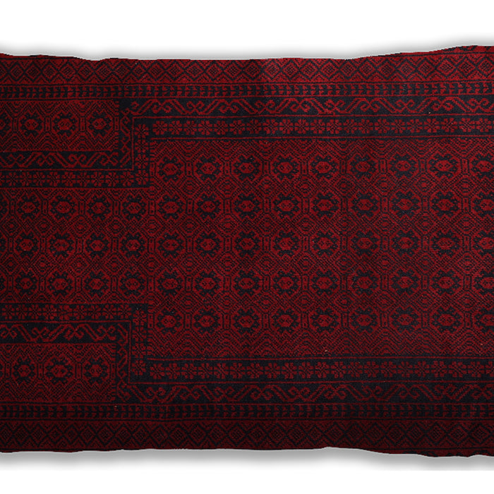 Traditional Classic Rectangular Dark Scarlet Red Lumbar Throw Pillow, 13 inch by 19 inch, lbtr2362