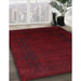 Traditional Dark Scarlet Red Persian Rug in Family Room, tr2362