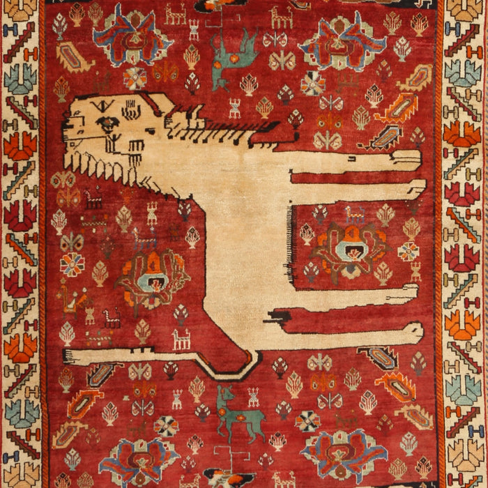 Traditional Red Animal Rug, tr2363