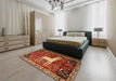 Traditional Red Animal Rug in a Bedroom, tr2363