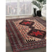 Traditional Dark Almond Brown Persian Rug in Family Room, tr2364