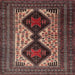 Square Traditional Dark Almond Brown Persian Rug, tr2364