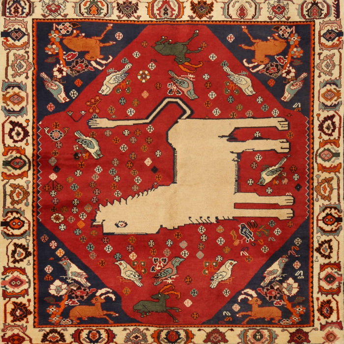 Square Traditional Red Persian Rug, tr2365