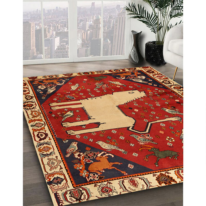 Traditional Red Persian Rug in Family Room, tr2365