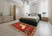 Machine Washable Traditional Red Rug in a Bedroom, wshtr2365